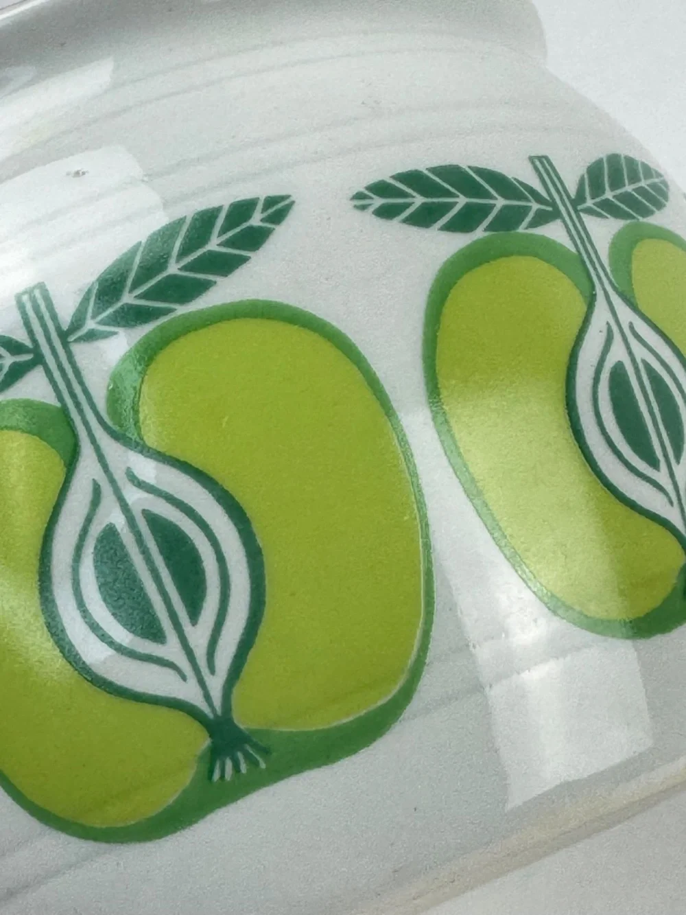 Vintage 1960s Arabia Finland Pomona Green Apple 3” Handled Jam Jar Bean Pot